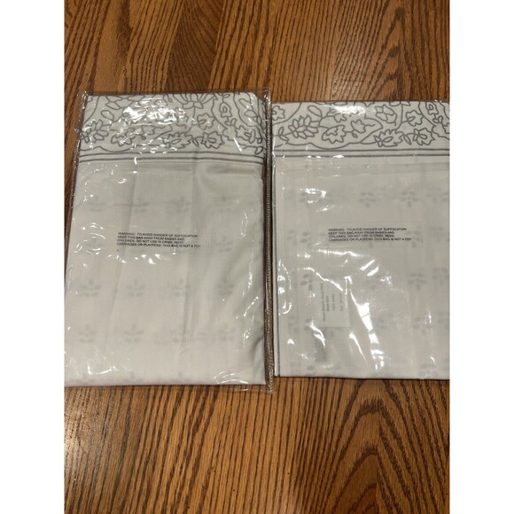 Ballard Designs Euro Pillow Sham Haven Metallic Block Print Set Of 2 NEW - Picture 4 of 5